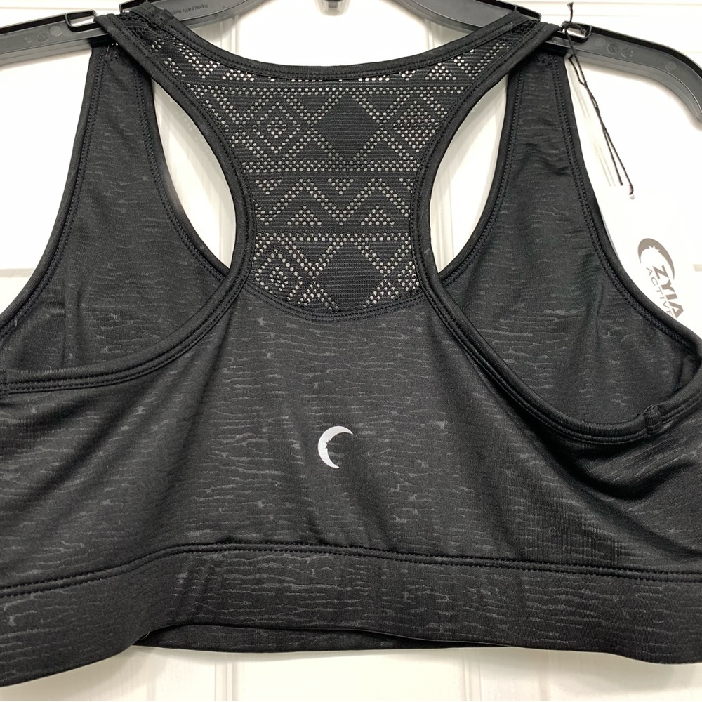 Zyia Black Bomber Bra size Large NWT